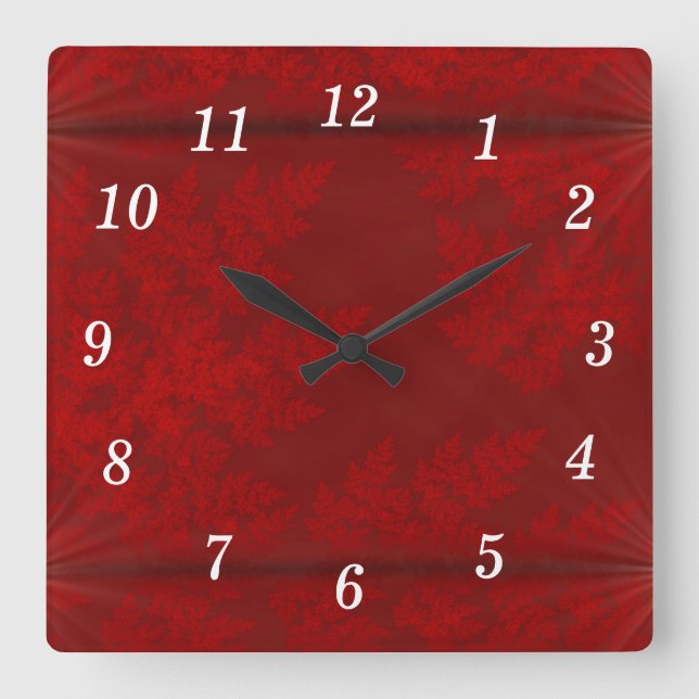 Red Velvet Starbursts Wall Clock (Front)