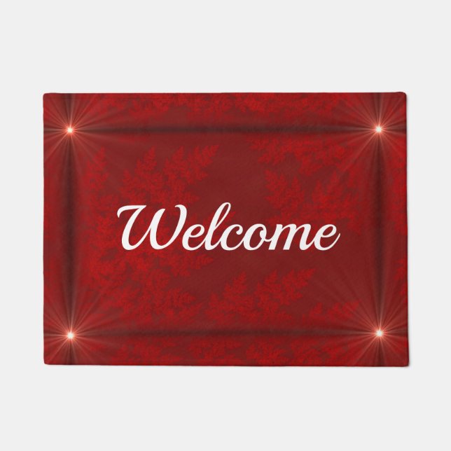 Red Velvet Starbursts Welcome Doormat (Front)