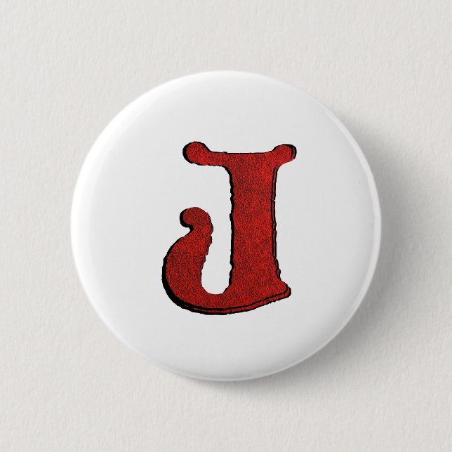 Red Velvet Vampire Font Initial Buttons. 6 Cm Round Badge (Front)