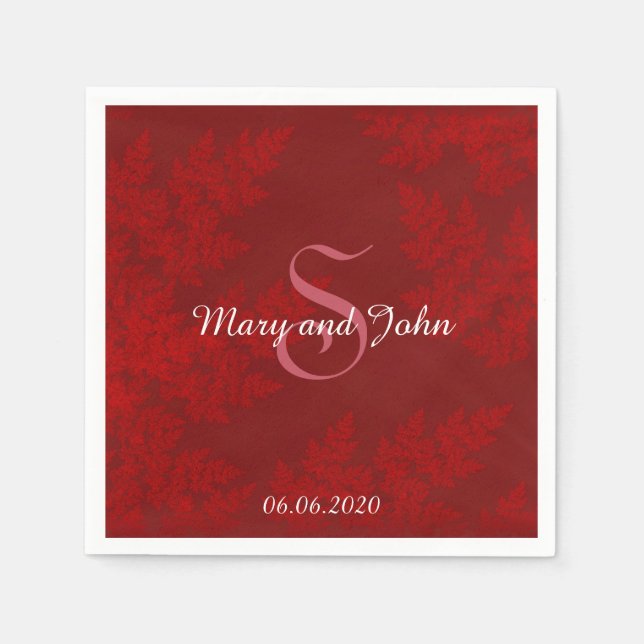 Red Velvet Wedding Napkin (Front)