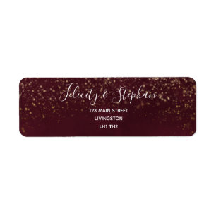 Red Velvet Wedding Return Address Stickers