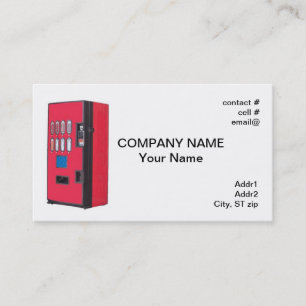 red vending machine business card