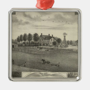 Red Vermillion Stock Farm, Havensville, Kansas Metal Tree Decoration