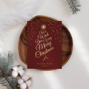 Red Very Merry Christmas Tree Family Letter