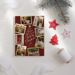 Red Very Merry Christmas Tree Photo Collage<br><div class="desc">This Red Very Merry Christmas Tree Photo Collage Foil Holiday Card design features a sophisticated dark red backdrop with a blend of simple gold foil lettering and classic calligraphy paired with a minimalist boho styling that strikes a perfect balance between clean modern subtlety and vintage elegance. Embellishing this all beautifully...</div>