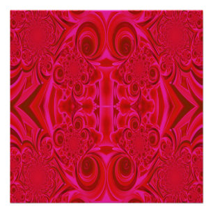 Red Vibrant Swirl Perfect Poster