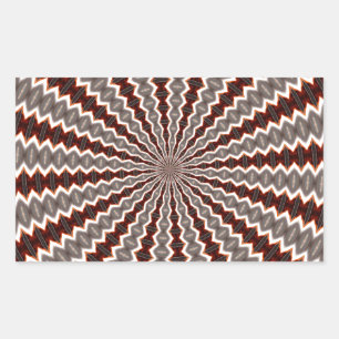 Red Vibration Kaleidoscope Pattern Rectangular Sticker