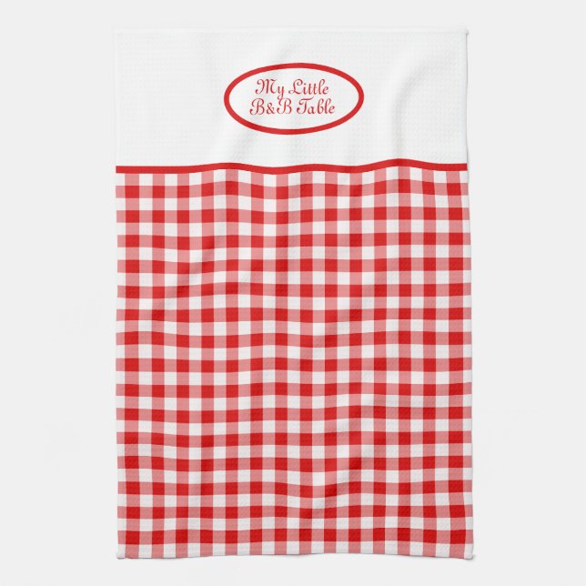 Red Vichy Gingham for Business, B&B,  Restaurants  Tea Towel (Vertical)