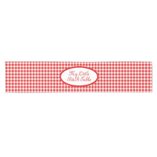 Red Vichy pattern for Business, B&B,  Restaurants  Short Table Runner