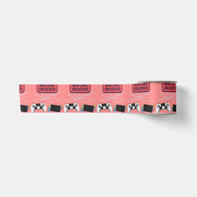 Red Video Game Satin Ribbon (Front)