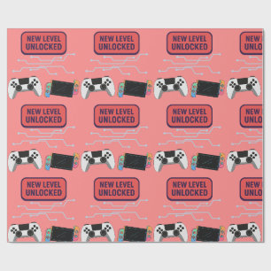 Red Video Game Wrapping Paper