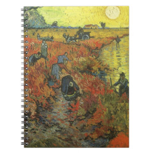 Red Vineyard by Vincent van Gogh, Vintage Fine Art Spiral Notebook