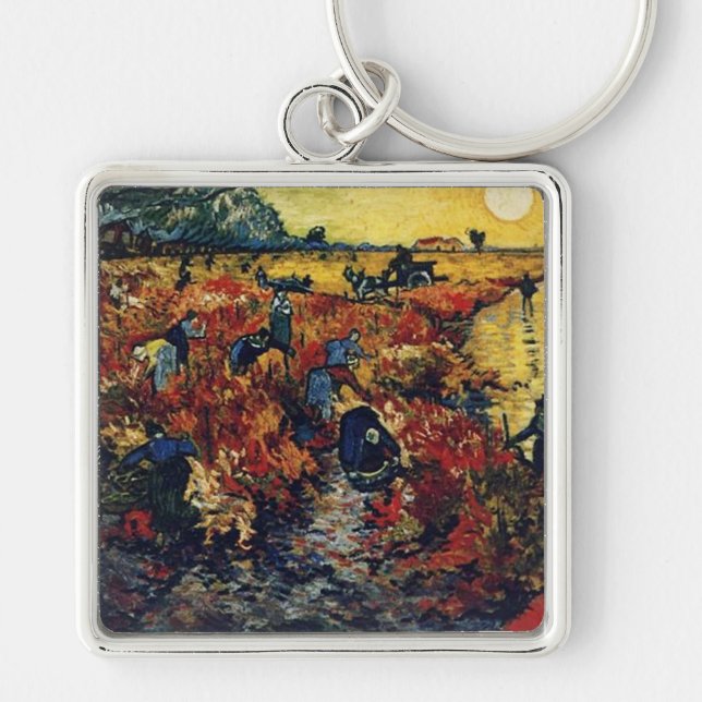 Red Vineyard, Van Gogh, 1888 Key Ring (Front)