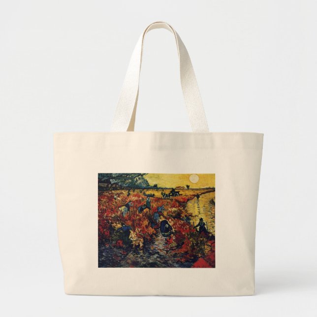 Red Vineyard, Van Gogh, 1888 Large Tote Bag (Front)