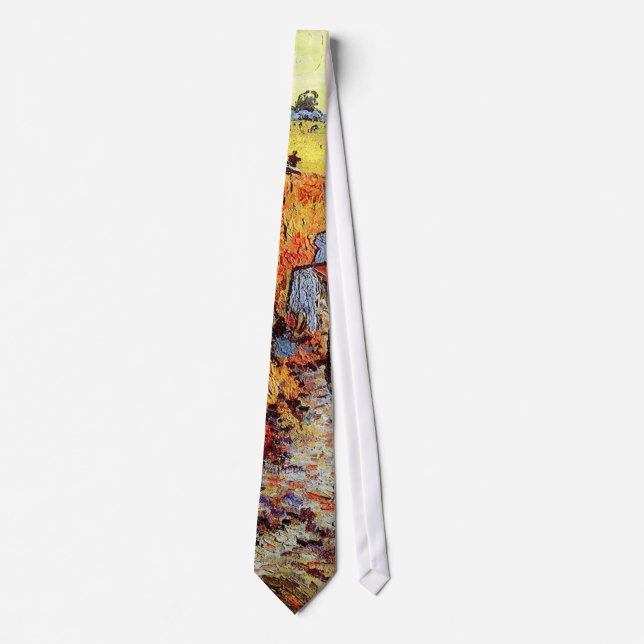 Red Vineyard Van Gogh Fine Art Tie (Front)