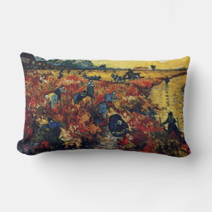 Red Vineyard, Vincent van Gogh Lumbar Cushion