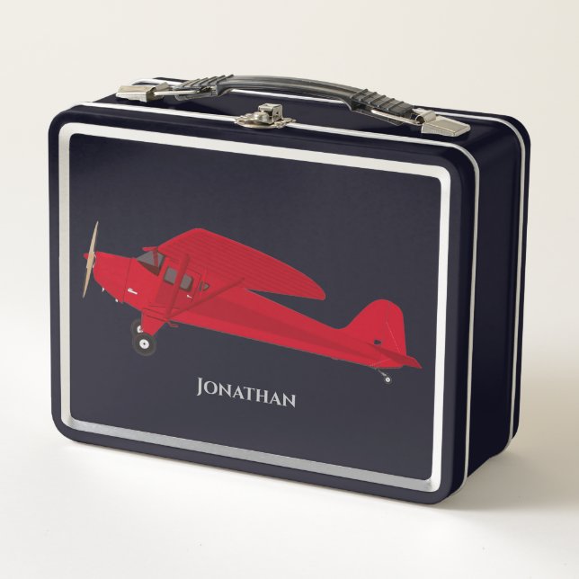 Red Vintage Airplane Lunchboxes Lunch Boxes (Front)