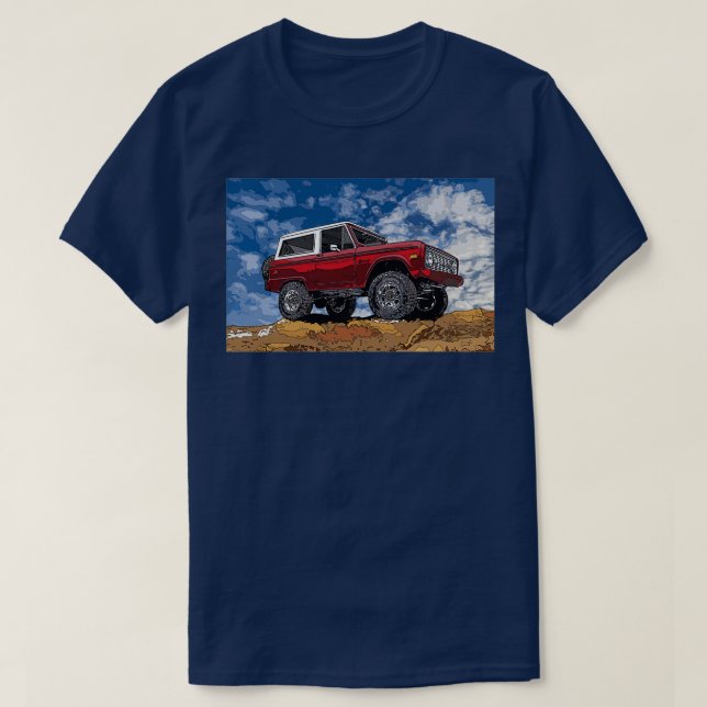 Red vintage Bronco  T-Shirt (Design Front)