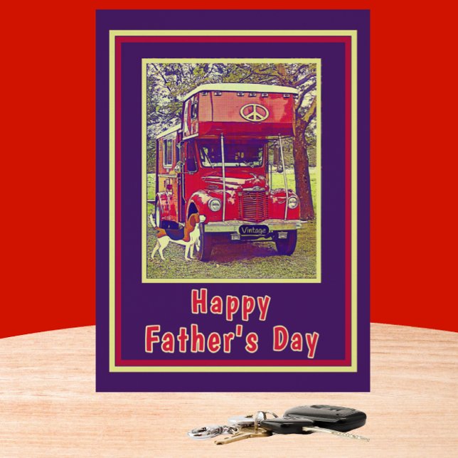 Red Vintage Camper Truck Happy Father's Day Card (Creator Uploaded)