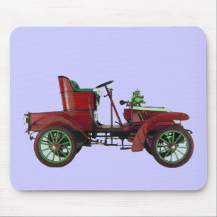 RED VINTAGE CAR,CLASSIC AUTOMOTIVE Blue Mouse Pad