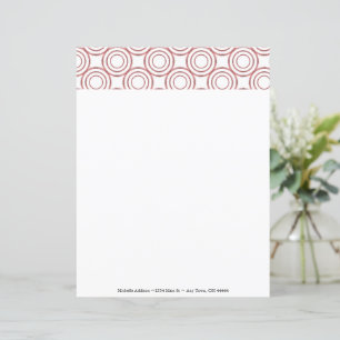 Red Vintage Circle Pattern Personalise Paper