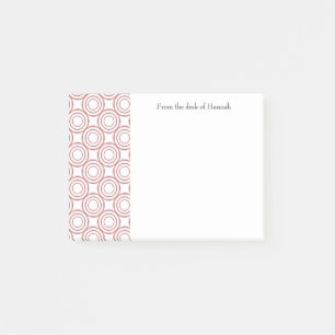 Red Vintage Circle Pattern Personalised Notes