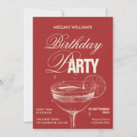 red vintage cocktail birthday party