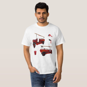 Red Vintage Fire Fighting Equipment, T-Shirt