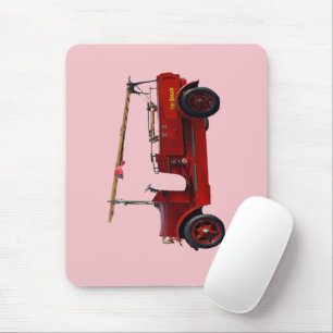 Red Vintage Fire Truck With Overhead Ladder,  Mouse Pad