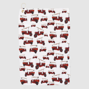 Red Vintage Fire Trucks, Golf Towel