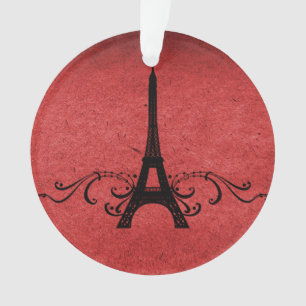 Red Vintage French Flourish Ornament