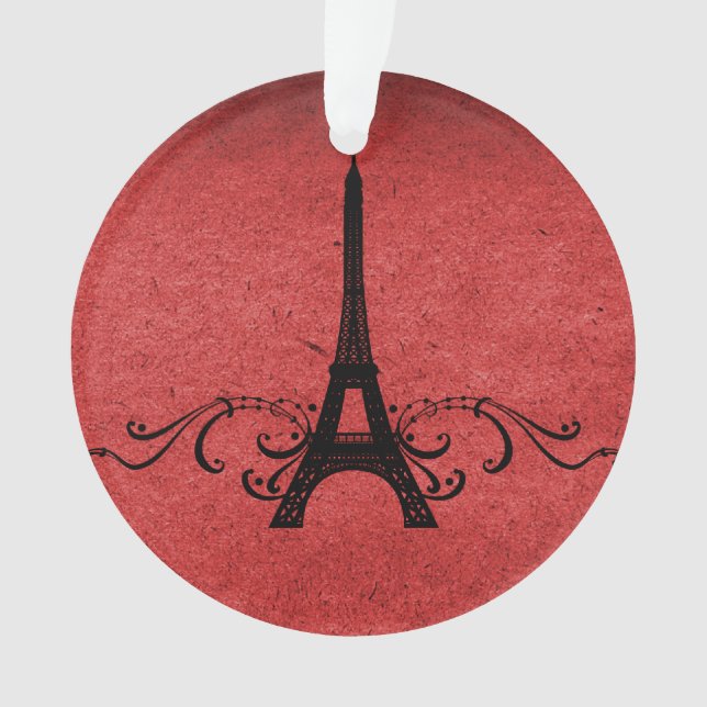 Red Vintage French Flourish Ornament (Front)