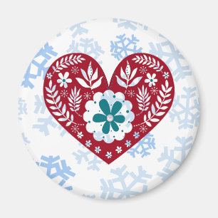 Red Vintage Heart Holiday Love Magnet