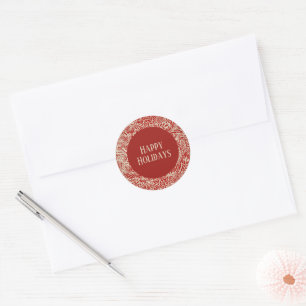 Red Vintage Holiday Card Envelope Seal