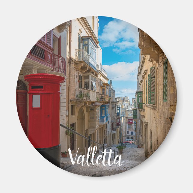 Red vintage mail box in Malta Magnet (Front)