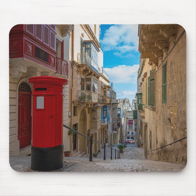 Red vintage mail box in Malta Mouse Pad (Front)