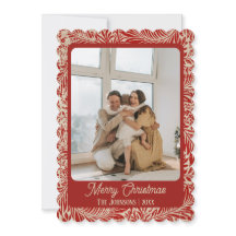 Red Vintage Photo Christmas Card