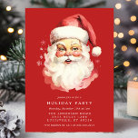Red Vintage Retro Santa Claus Christmas Party Invitation<br><div class="desc">Invite your guests to a festive holiday celebration with this Red Vintage Retro Santa Claus Christmas Party Invitation. Featuring a beautifully vintage retro watercolor Santa, this classic design exudes charm and sophistication. Perfect for a holiday gathering, the invitation allows you to customise with your event details, creating a personalised touch...</div>