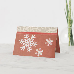 Red Vintage Snowflake Merry Christmas Holiday 