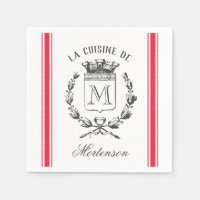 Red Vintage Style French Sack Custom Monogram