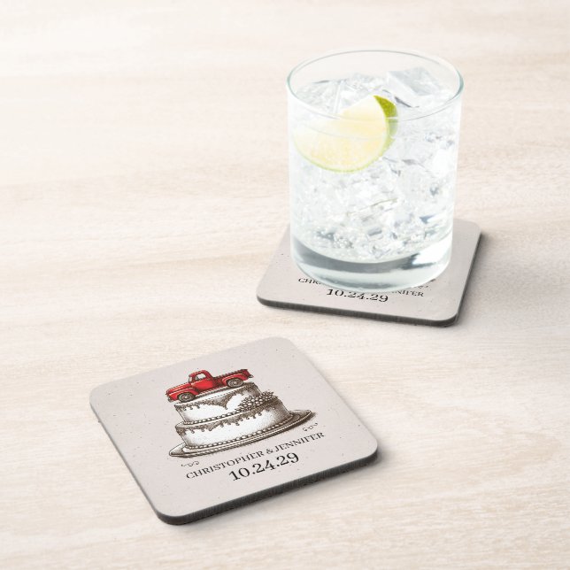 Red Vintage Truck Coaster (Right Side)