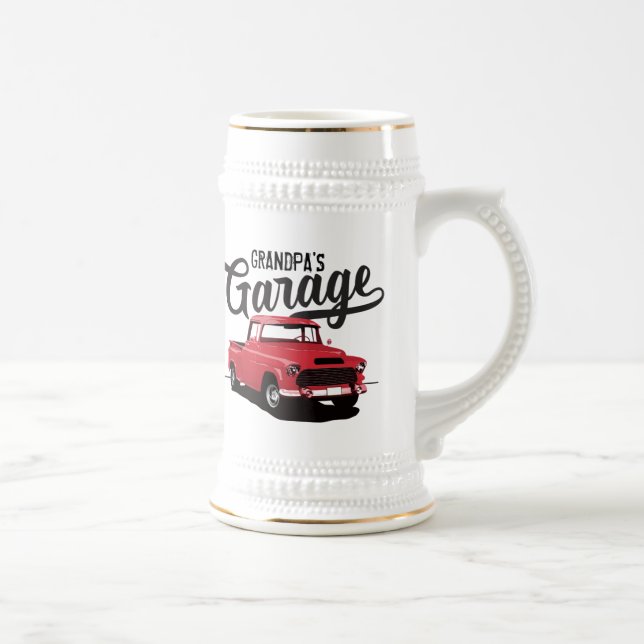Red Vintage Truck Custom Beer Stein (Right)
