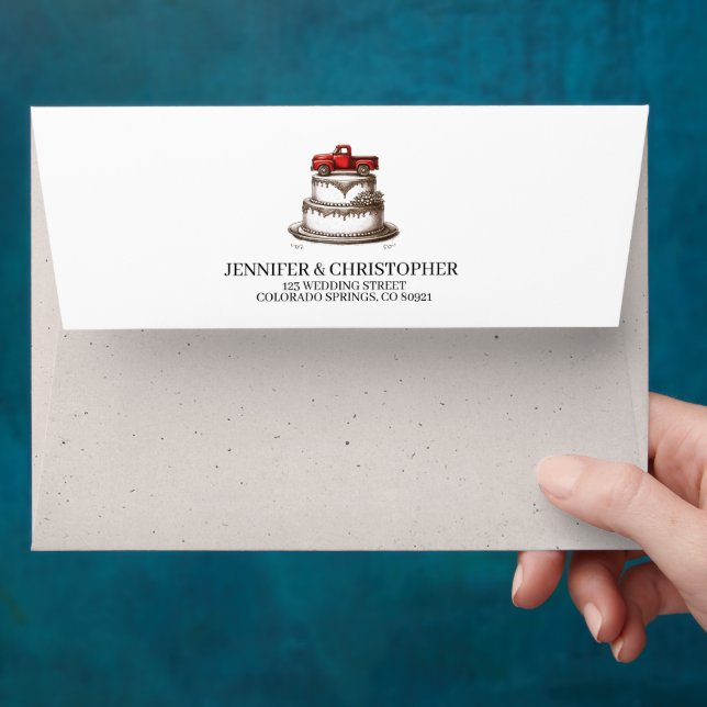 Red Vintage Truck Envelope (Hand)