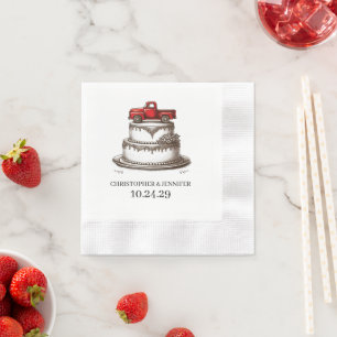 Red Vintage Truck Napkin