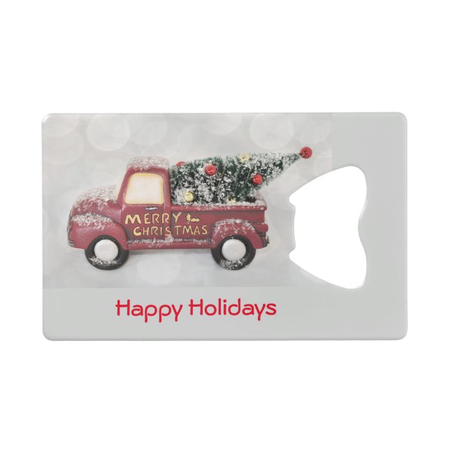 red vintage truck on a grey bokeh background (Front (Horizontal))