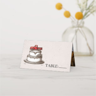Red Vintage Truck Place Card
