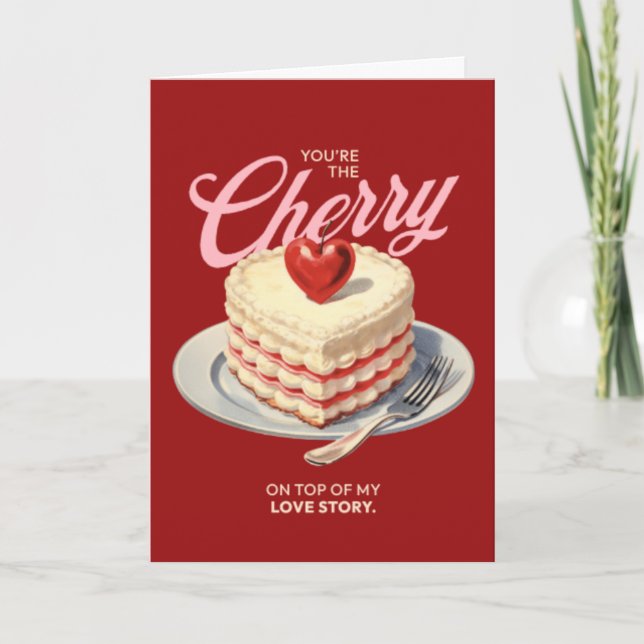 Red Vintage Valentine’s Day Card (Front)