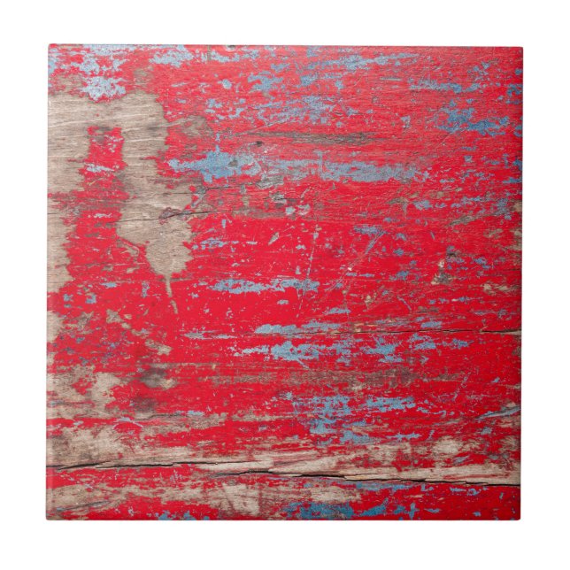 Red Vintage Wood Tile (Front)