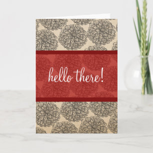 Red Vintage Zinnia Greeting Card