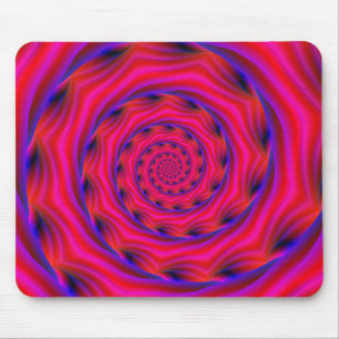 Red Violet and Blue Spiral Mouse Pad